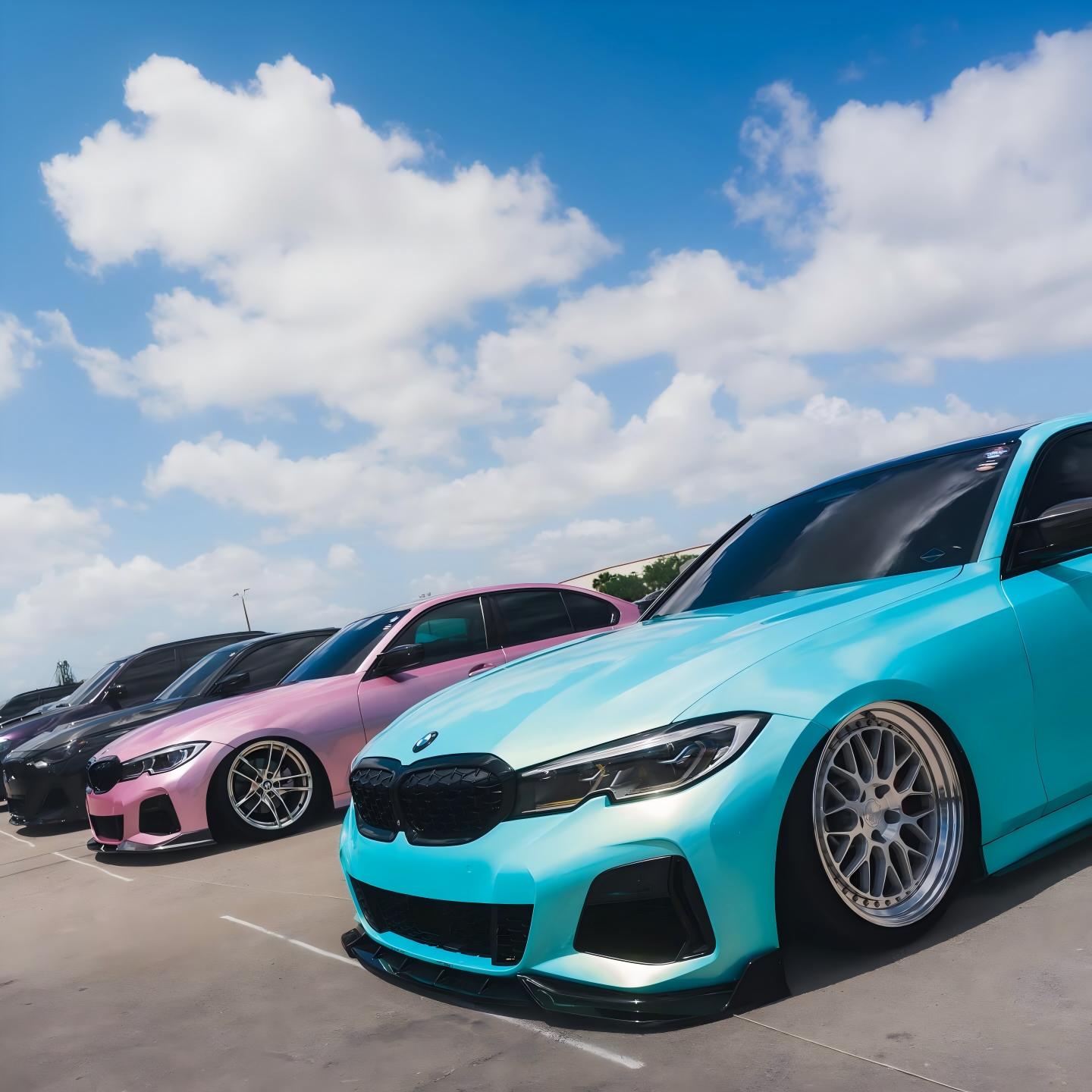 Gloss Metallic Neon Ice Blue Car Vinyl Wrap