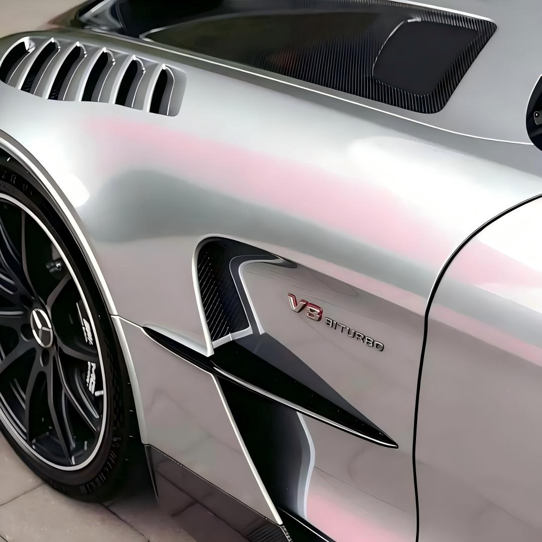 Gloss Metallic Chameleon Silver Sunset Pink Car Vinyl Wrap PET