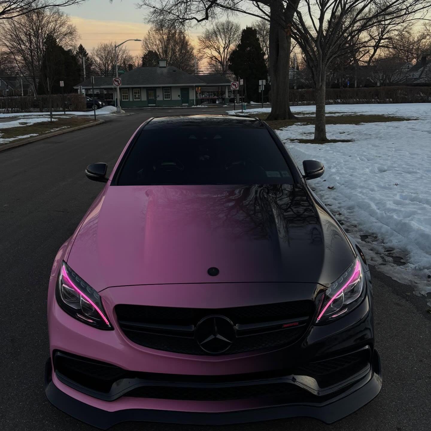 ALUKOVINYL Pink to Black Gradient Custom Printed Vinyl Wrap 