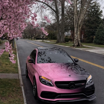ALUKOVINYL Pink to Black Gradient Custom Printed Vinyl Wrap  01