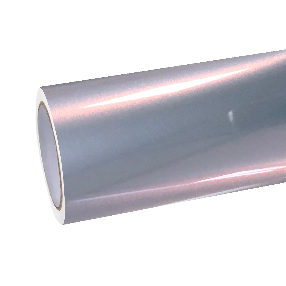 Ultra Gloss Metallic Chameleon Silver Sunset Pink Car Vinyl Wrap PET