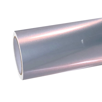 Ultra Gloss Metallic Chameleon Silver Sunset Pink Car Vinyl Wrap PET 01