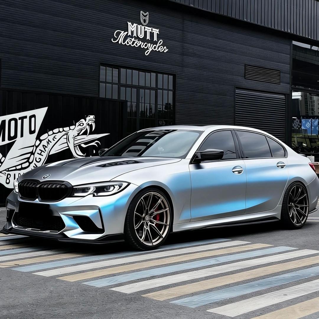 Matte Metallic Chameleon Silver Blue Car Vinyl Wrap PET