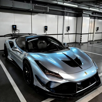 Ultra Gloss Metallic Chameleon Silver Blue Car Vinyl Wrap PET 02