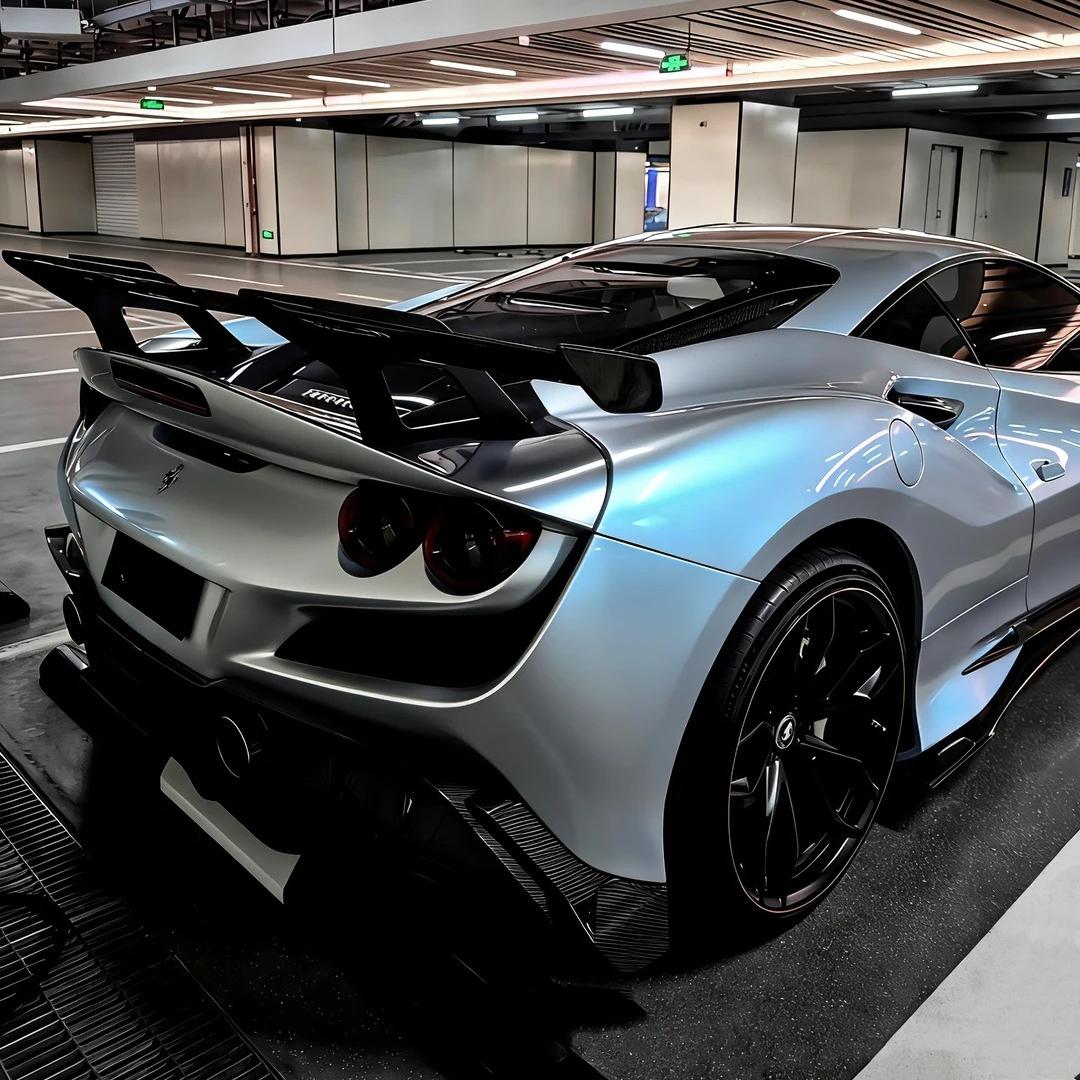 Ultra Gloss Metallic Chameleon Silver Blue Car Vinyl Wrap PET