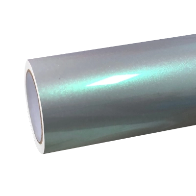 Ultra Gloss Metallic Chameleon Silver Green Car Vinyl Wrap  01