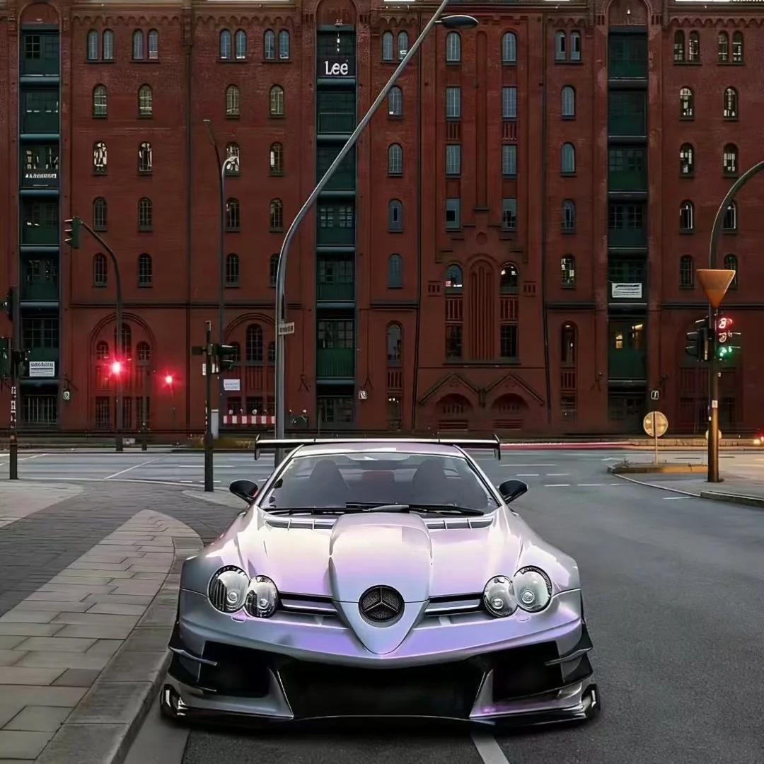 Ultra Gloss Metallic Chameleon Silver Purple Car Vinyl Wrap 