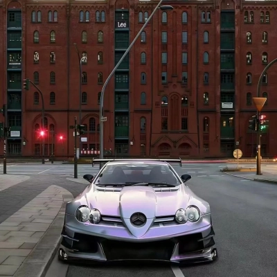 Ultra Gloss Metallic Chameleon Silver Purple Car Vinyl Wrap  02