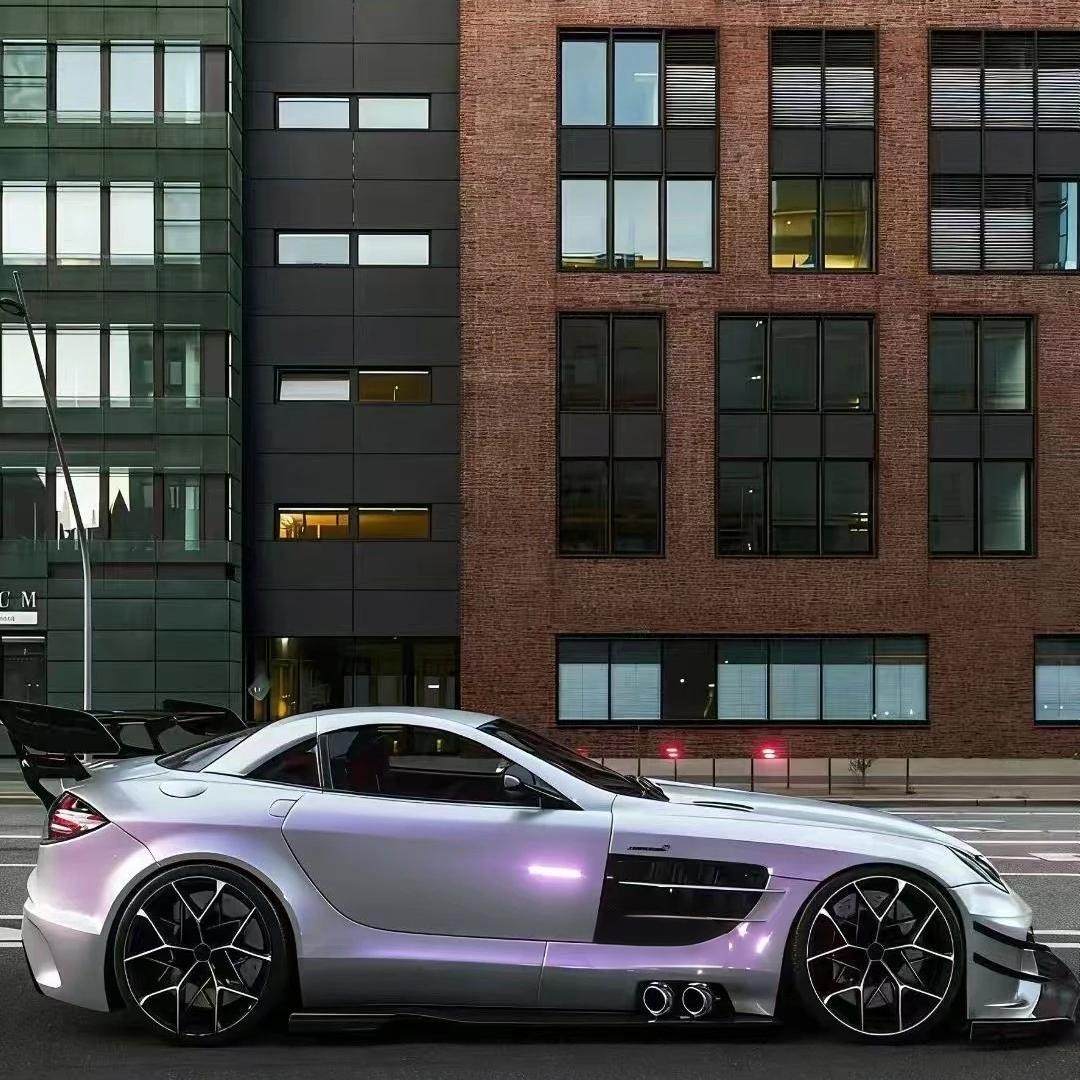 Ultra Gloss Metallic Chameleon Silver Purple Car Vinyl Wrap 