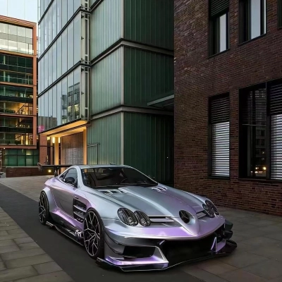 Ultra Gloss Metallic Chameleon Silver Purple Car Vinyl Wrap  01