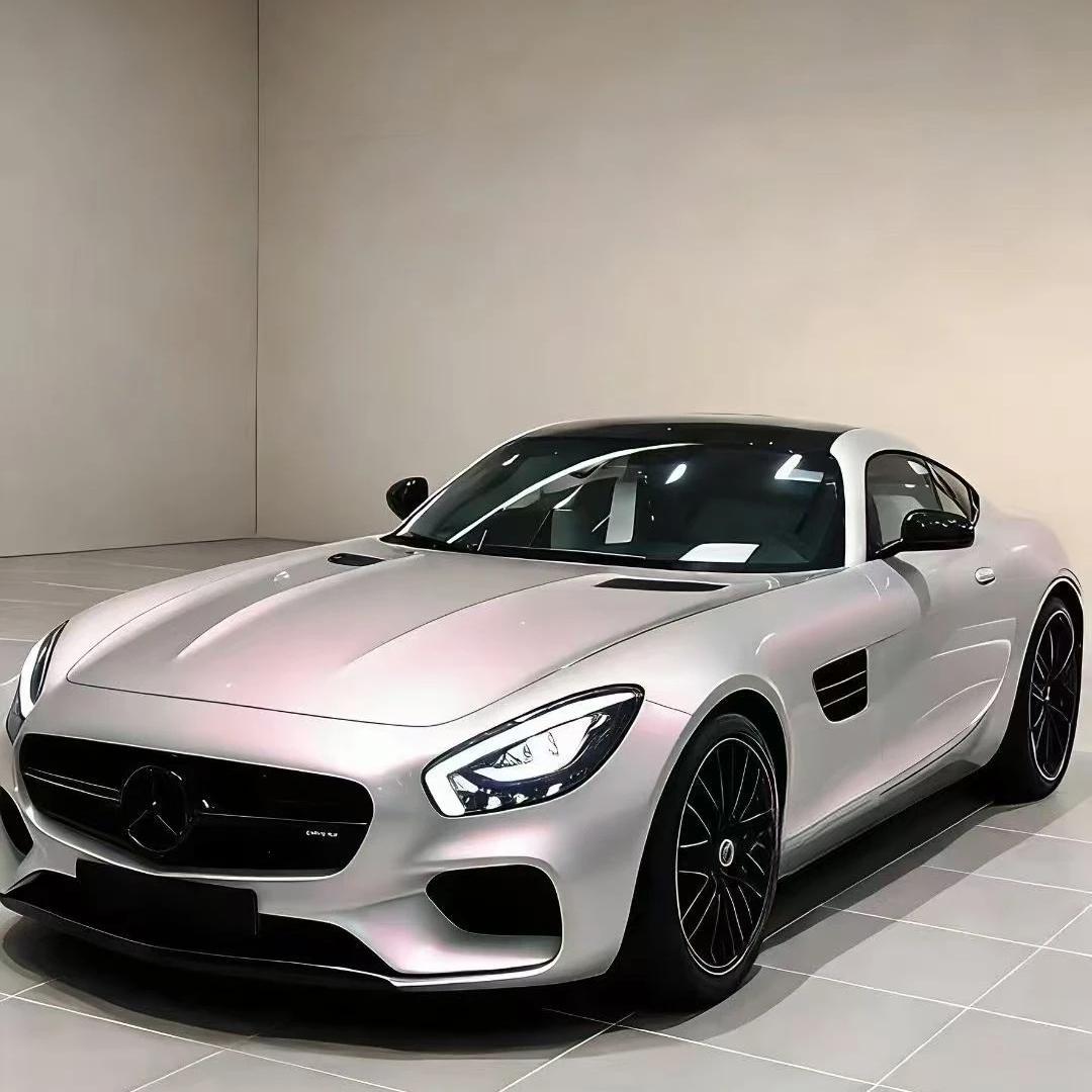 Ultra Gloss Metallic Chameleon Silver Sunset Pink Car Vinyl Wrap PET
