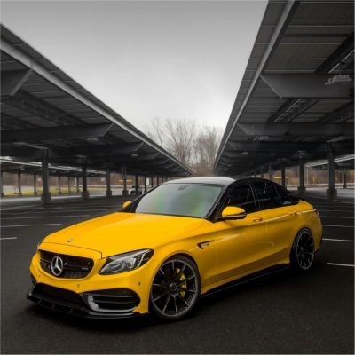 Gloss Metallic Golden Yellow Car Vinyl Wrap PET 02