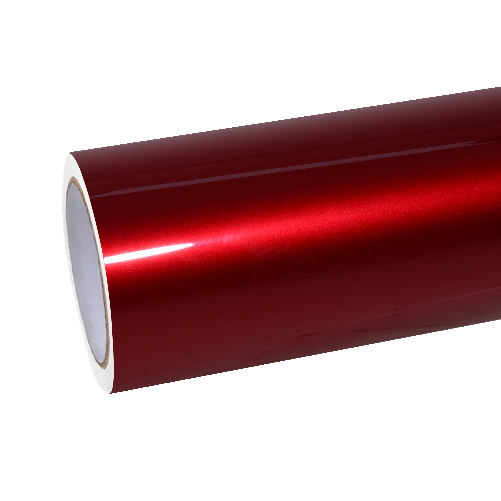 Gloss Metallic Cherry Red Car Vinyl Wrap PET