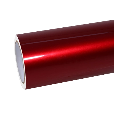 Gloss Metallic Cherry Red Car Vinyl Wrap PET 01