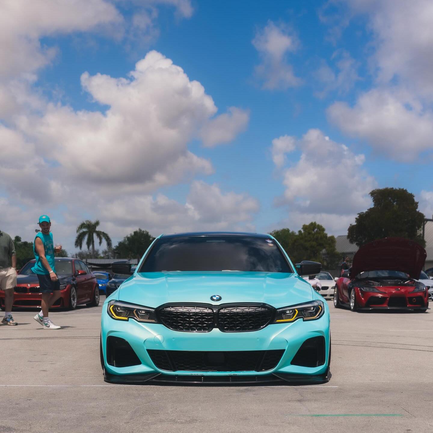 Gloss Metallic Neon Ice Blue Car Vinyl Wrap