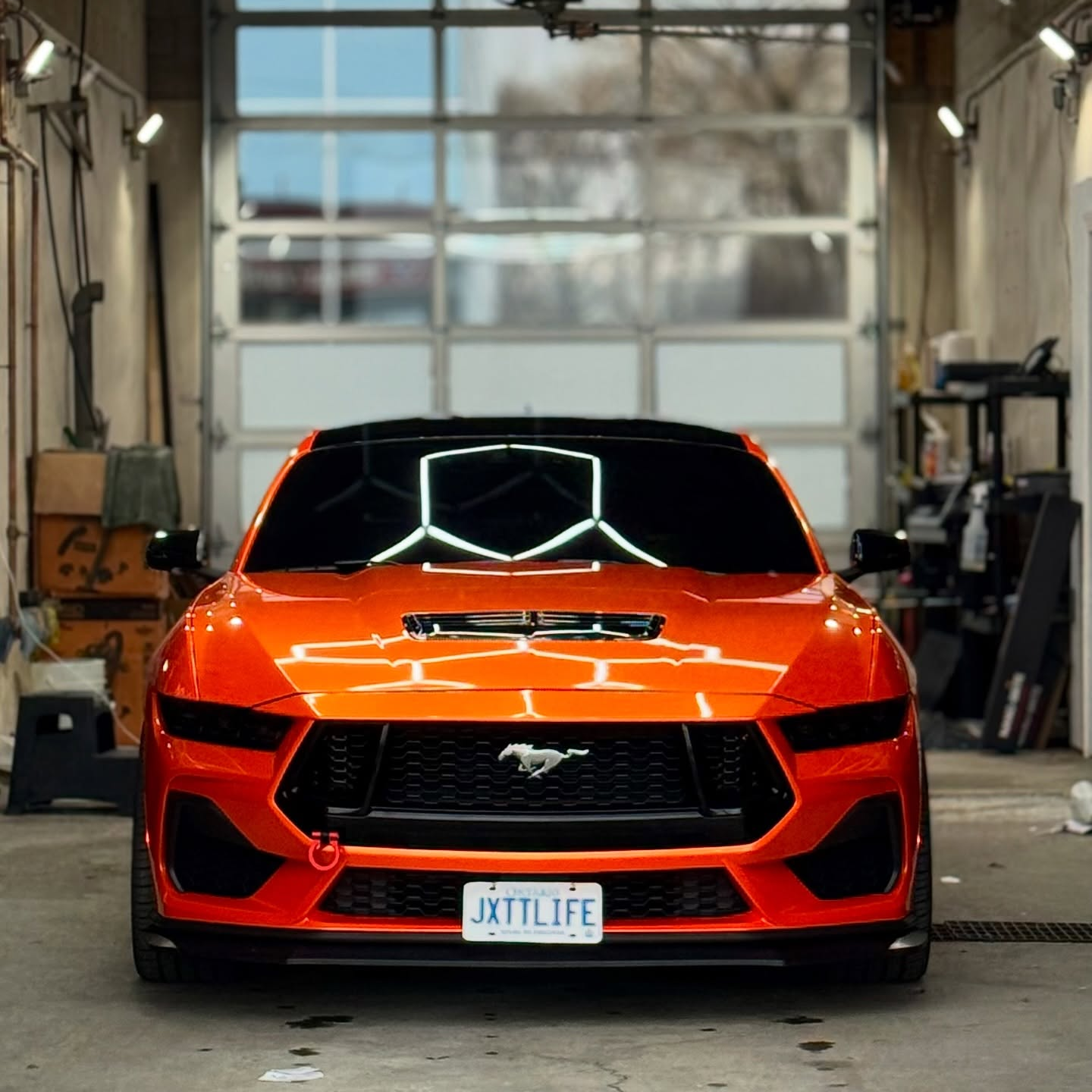 Gloss Metallic Fiery Orange Car Vinyl Wrap PET 