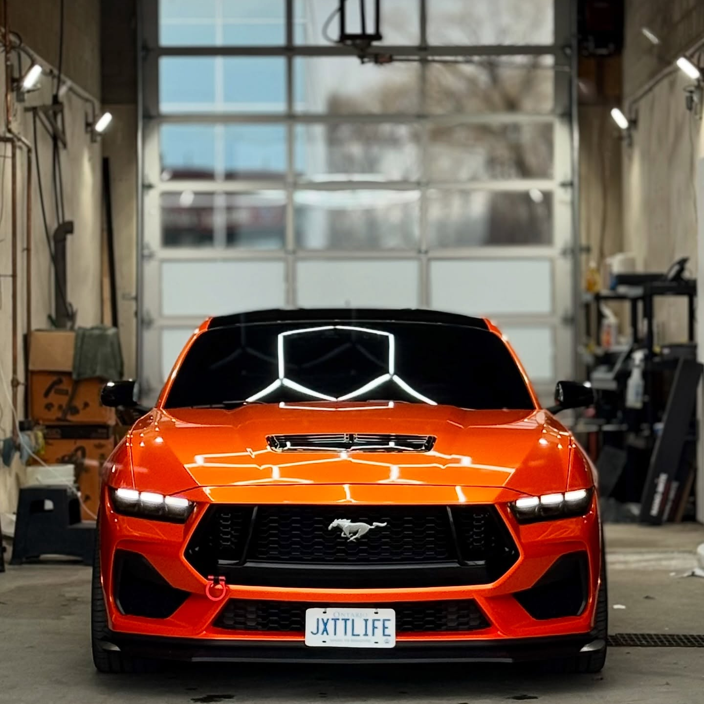 Gloss Metallic Fiery Orange Car Vinyl Wrap PET 
