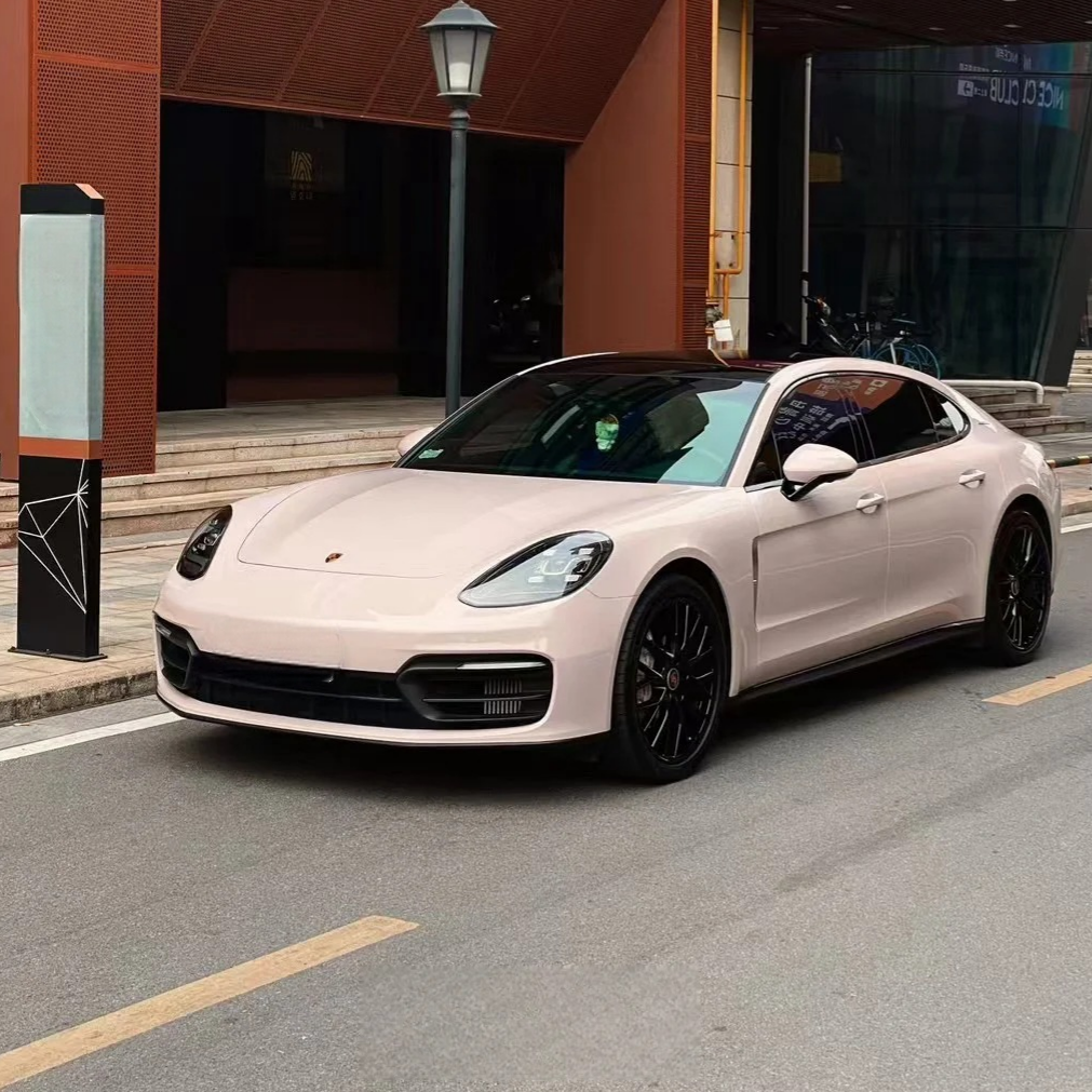 Gloss Metallic Macaron Peach Pink Car Vinyl Wrap