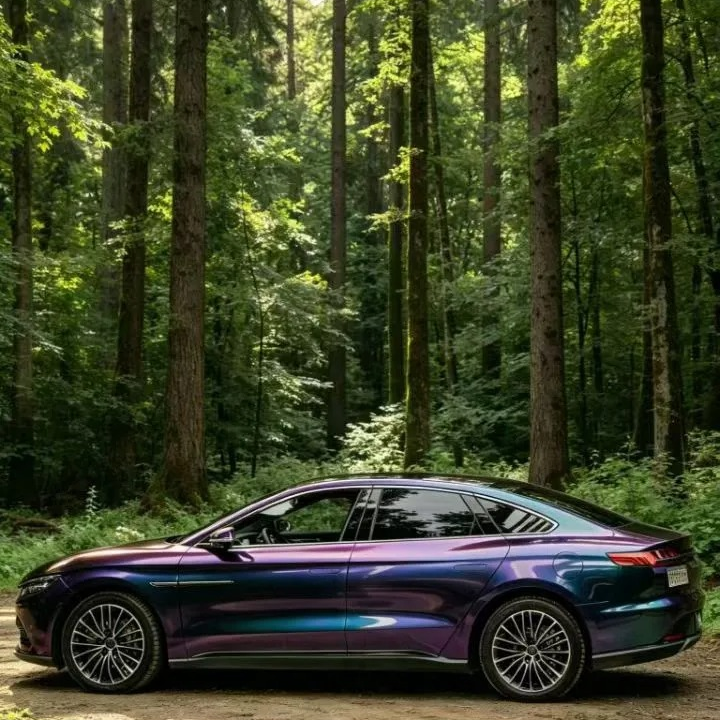 Gloss Metallic Chameleon Prasinous Green Car Vinyl Wrap PET