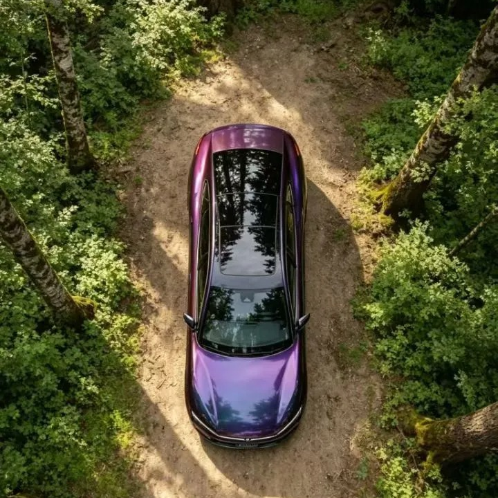 Gloss Metallic Chameleon Prasinous Green Car Vinyl Wrap PET