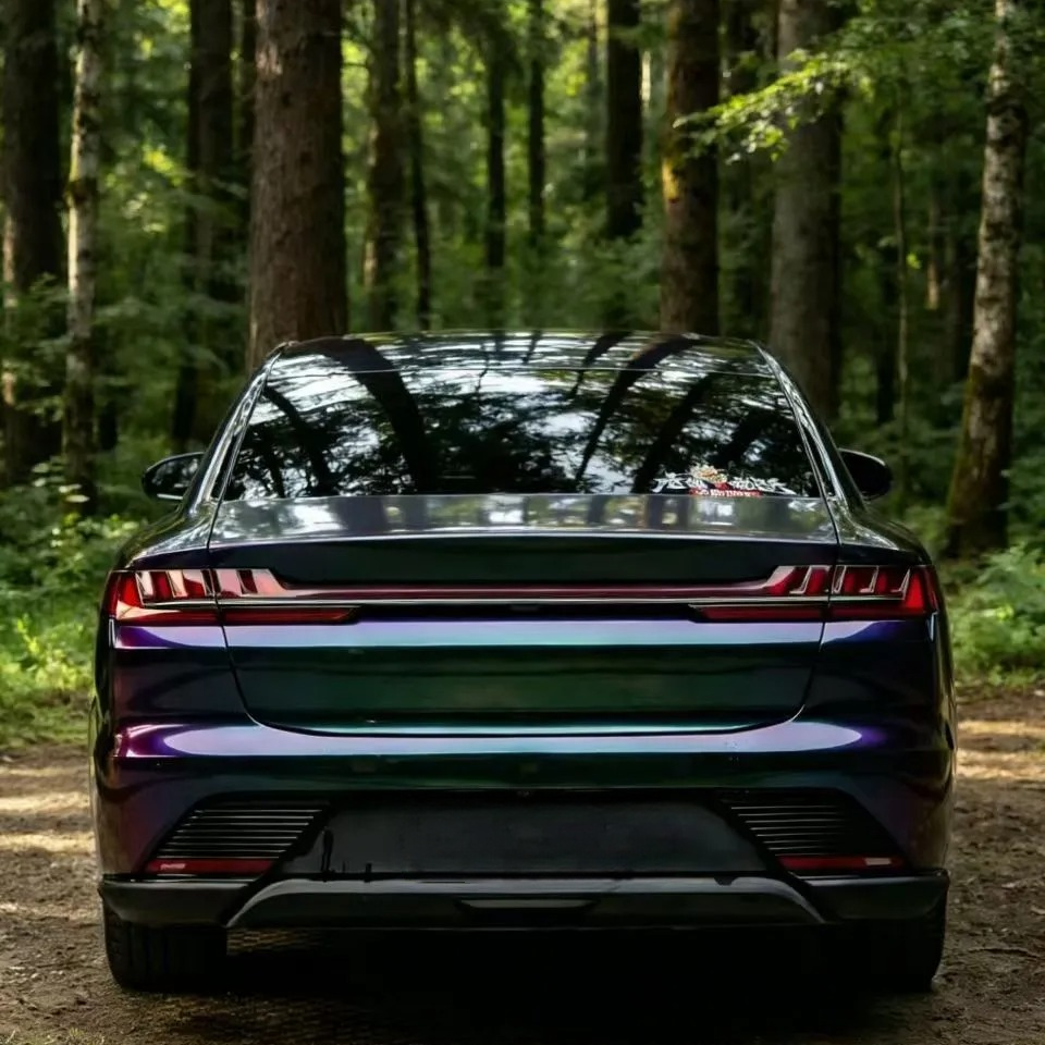 Gloss Metallic Chameleon Prasinous Green Car Vinyl Wrap PET