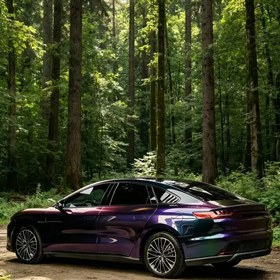 Gloss Metallic Chameleon Prasinous Green Car Vinyl Wrap PET