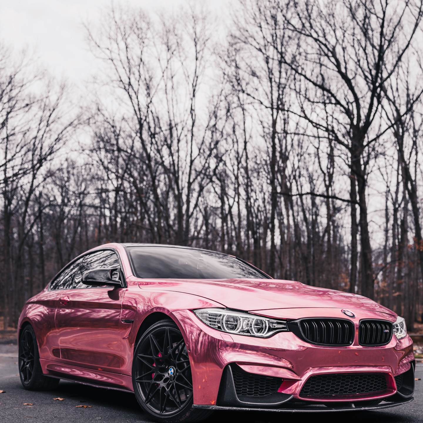 Gloss Mirror Chrome Rose Gold Car Vinyl Wrap PET