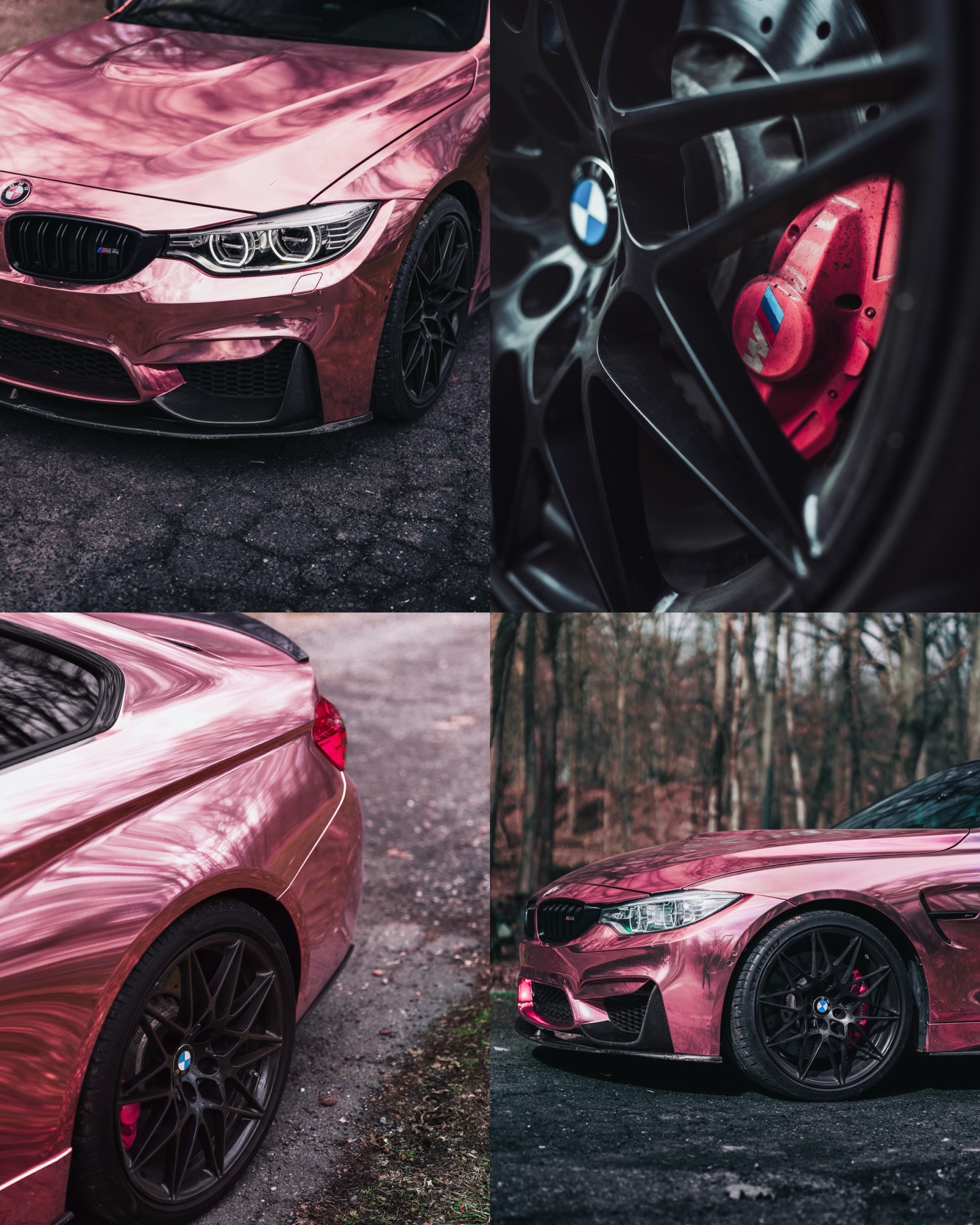 Gloss Mirror Chrome Rose Gold Car Vinyl Wrap PET