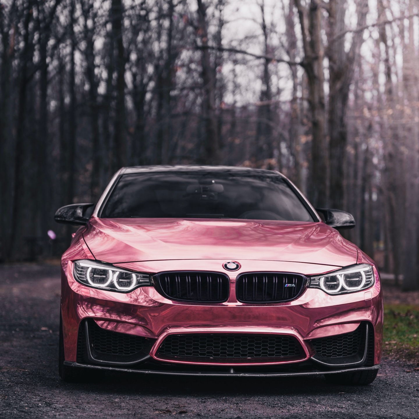 Gloss Mirror Chrome Rose Gold Car Vinyl Wrap PET