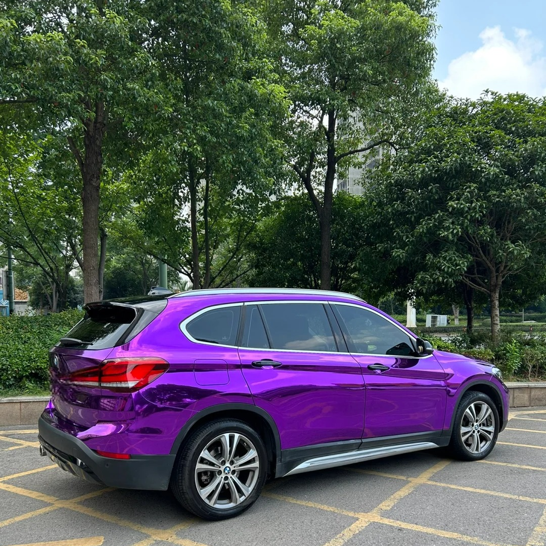 Gloss Mirror Chrome Purple Vinyl Wrap Car Vinyl Wrap PET