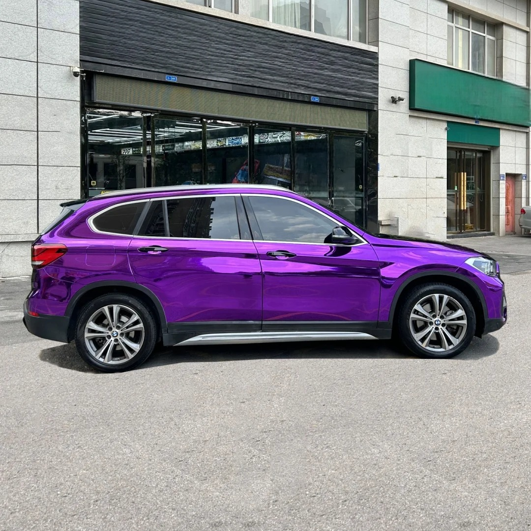 Gloss Mirror Chrome Purple Vinyl Wrap Car Vinyl Wrap PET