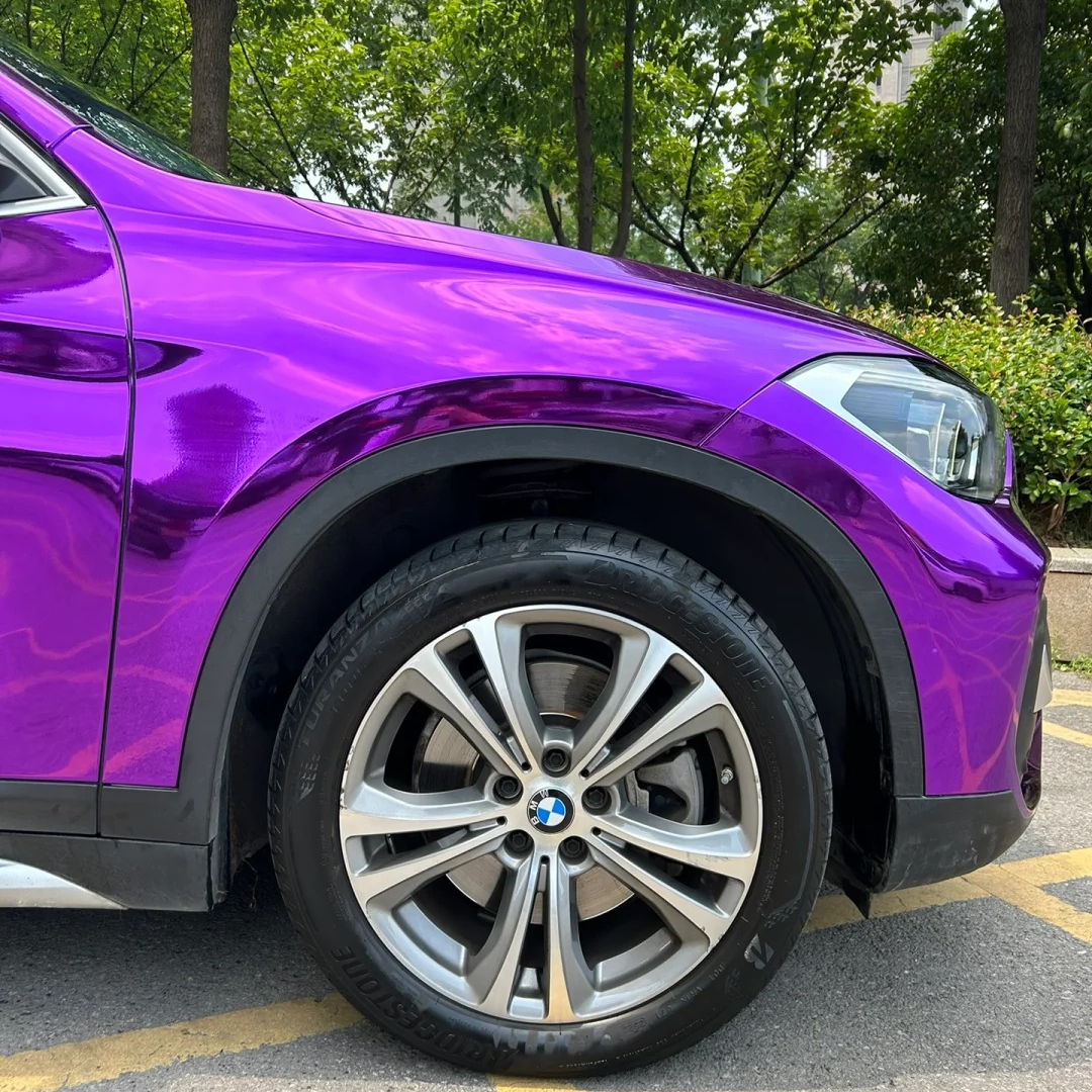 Gloss Mirror Chrome Purple Vinyl Wrap Car Vinyl Wrap PET