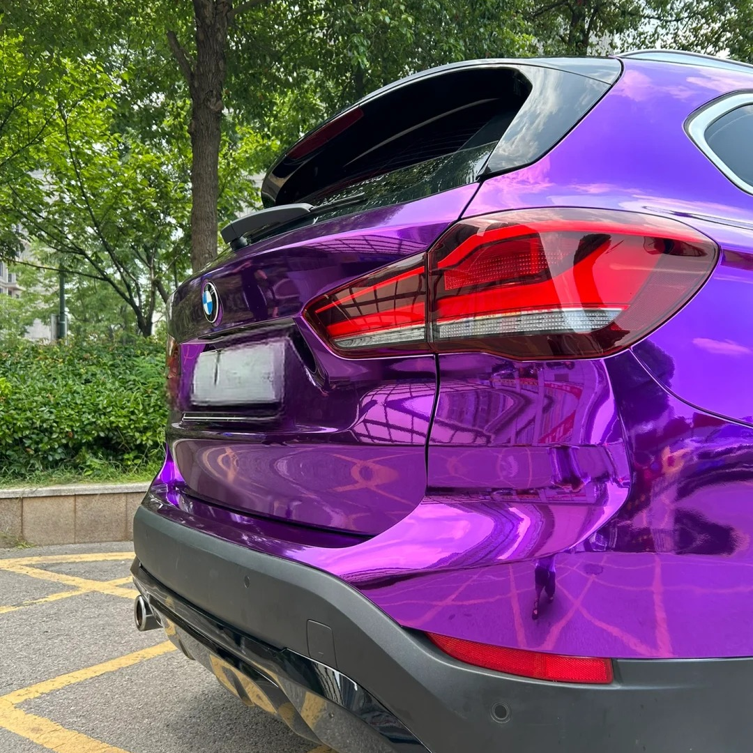 Gloss Mirror Chrome Purple Vinyl Wrap Car Vinyl Wrap PET
