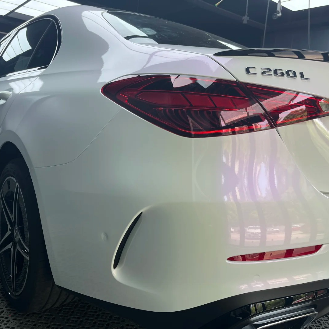 Gloss Chameleon Purple White Car Vinyl Wrap PET