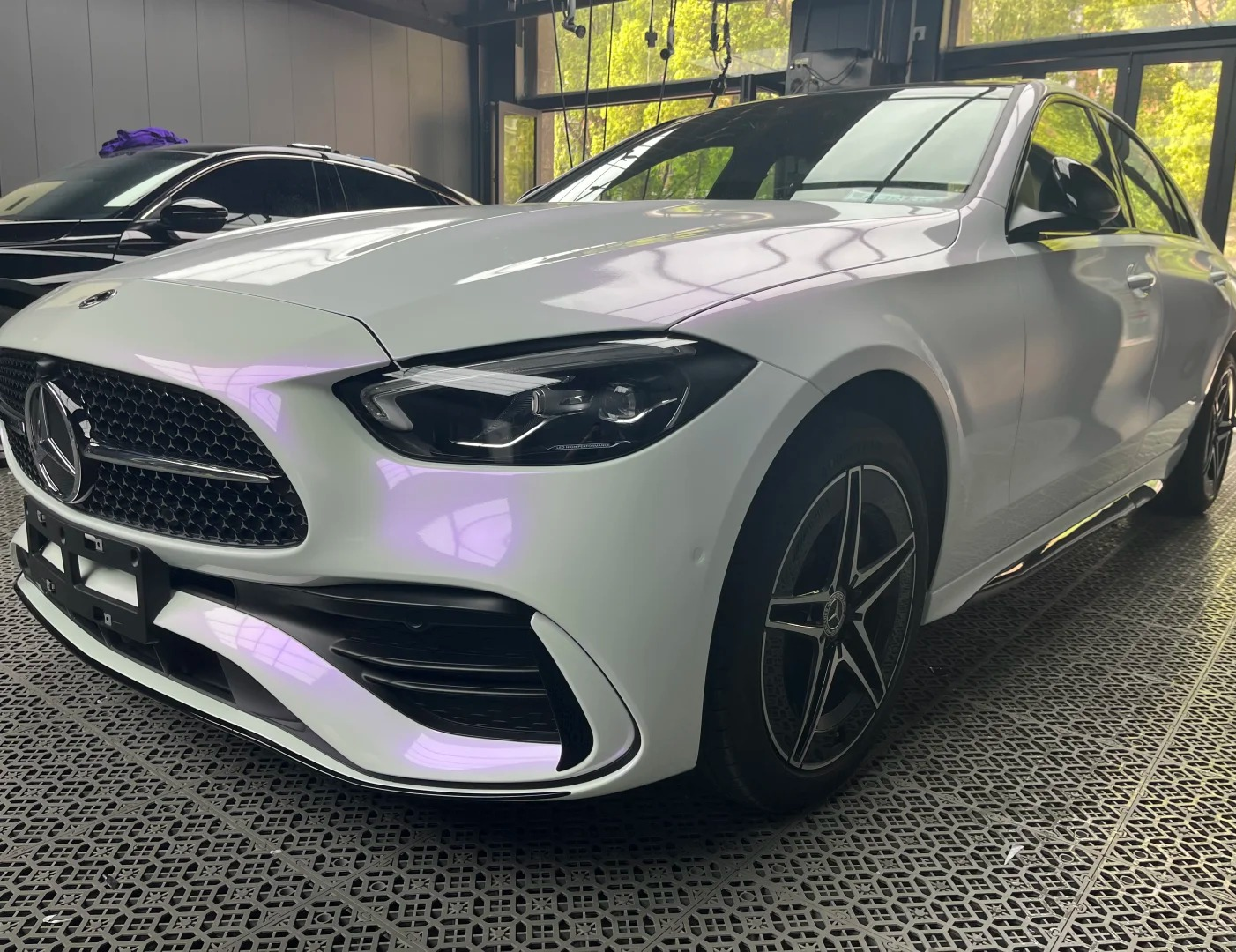 Gloss Chameleon Purple White Car Vinyl Wrap PET