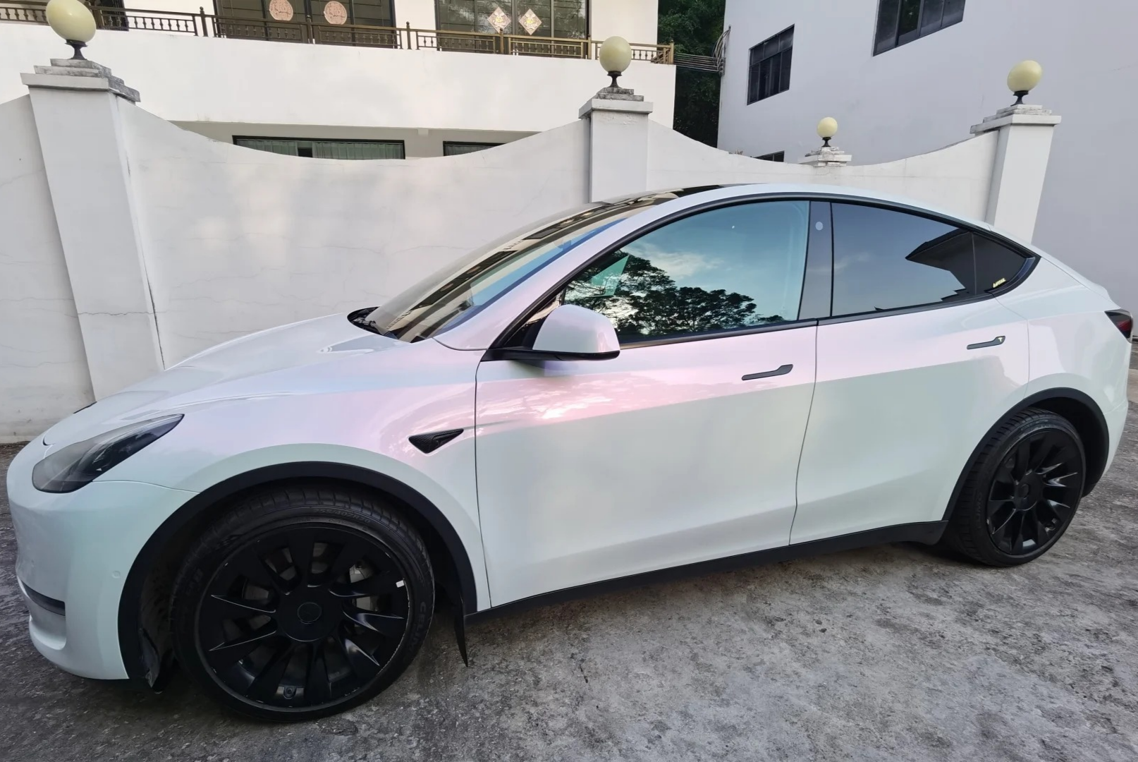 Gloss Chameleon Purple White Car Vinyl Wrap PET