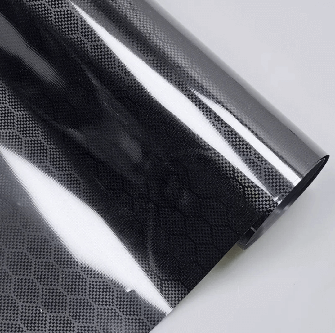 Gloss Honeycomb Carbon Fiber Black Car Vinyl Wrap PET 
