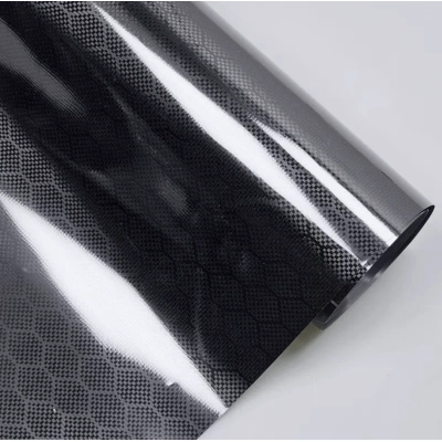 Gloss Honeycomb Carbon Fiber Black Car Vinyl Wrap PET  01