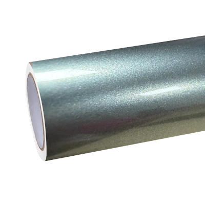Gloss Metallic Aurora Green Car Vinyl Wrap PET 01