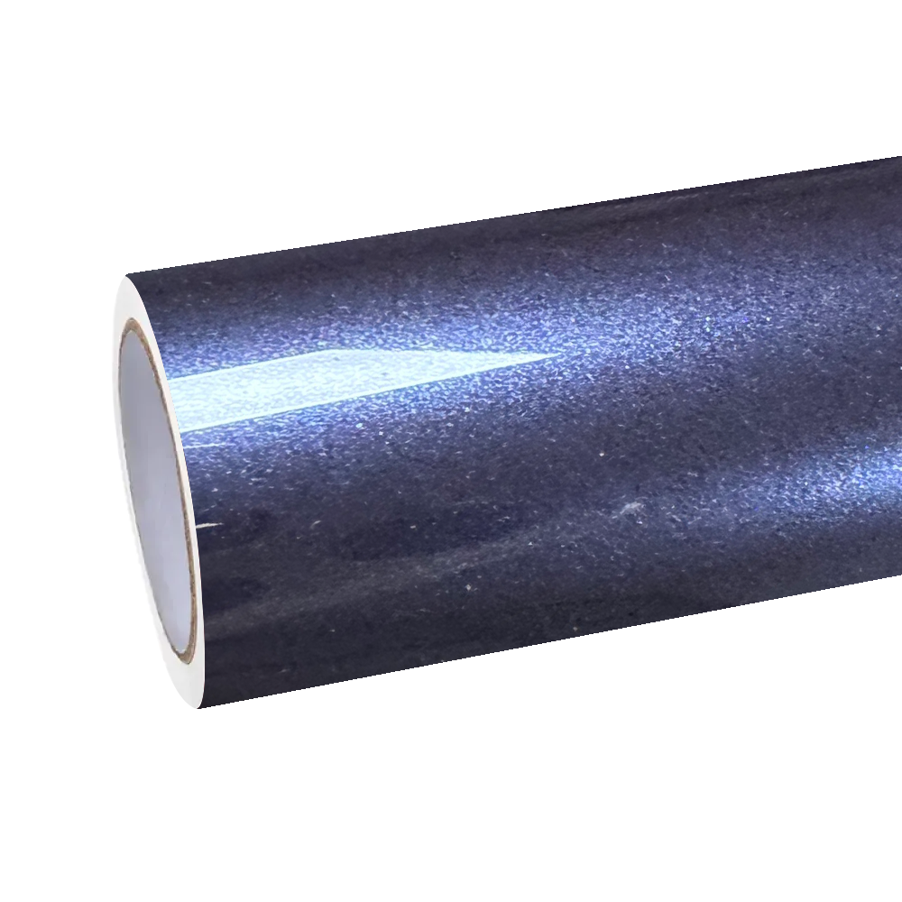 Gloss Metallic Blue Grey Car Vinyl Wrap
