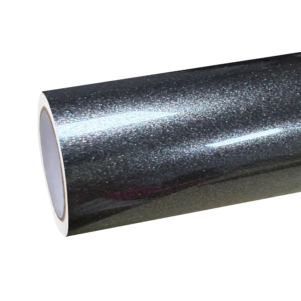 Gloss Metallic Charcoal Grey Car Vinyl Wrap PET