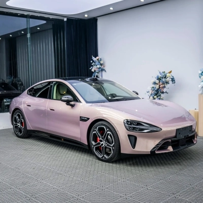 Gloss Metallic Gilded Rose Pink Car Vinyl Wrap PET 02