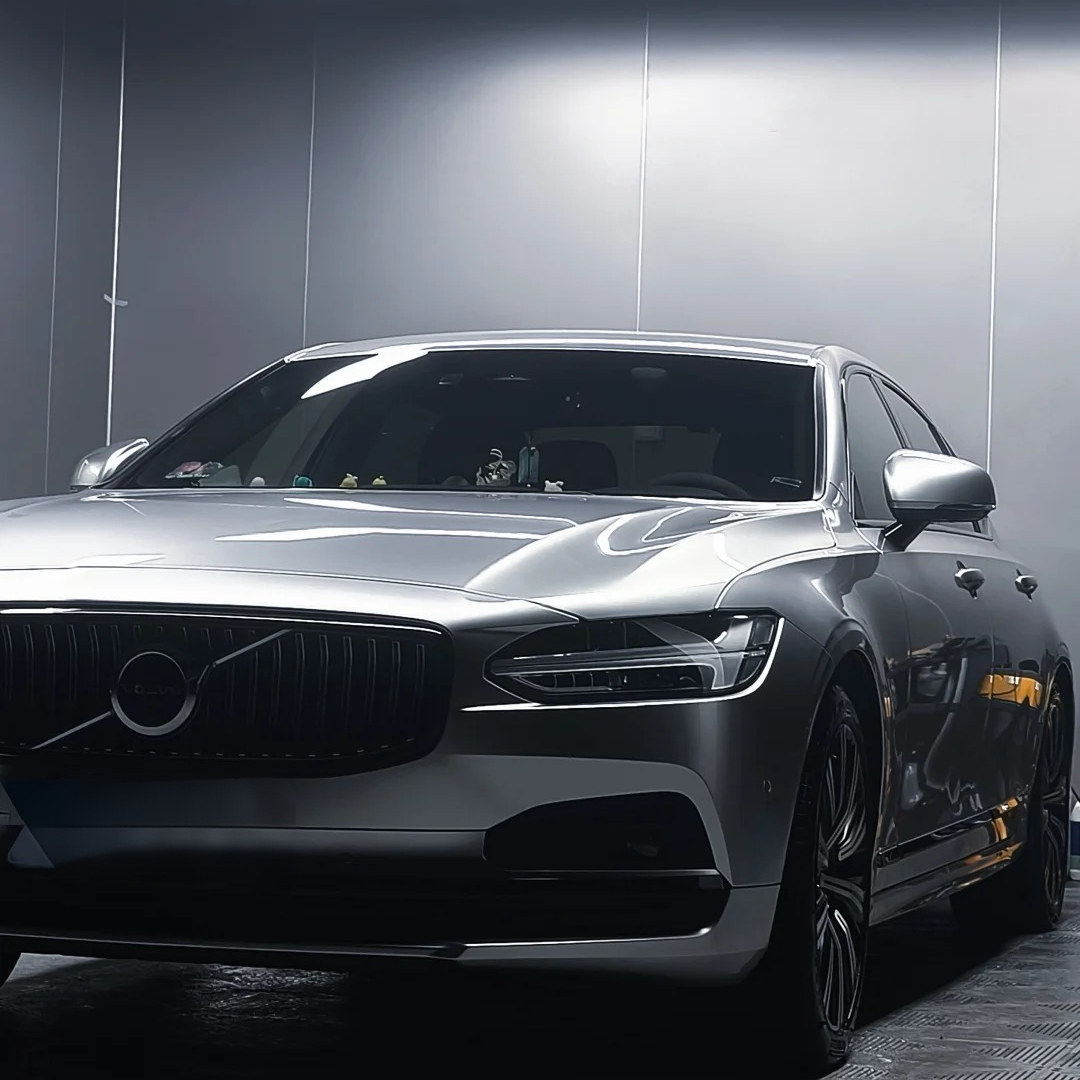 Gloss Metallic Liquid Silver Car Vinyl Wrap PET