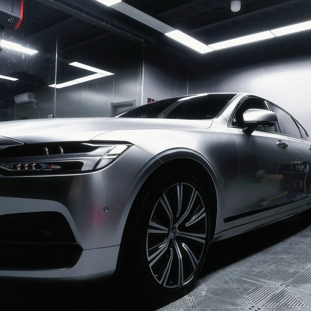 Gloss Metallic Liquid Silver Car Vinyl Wrap PET