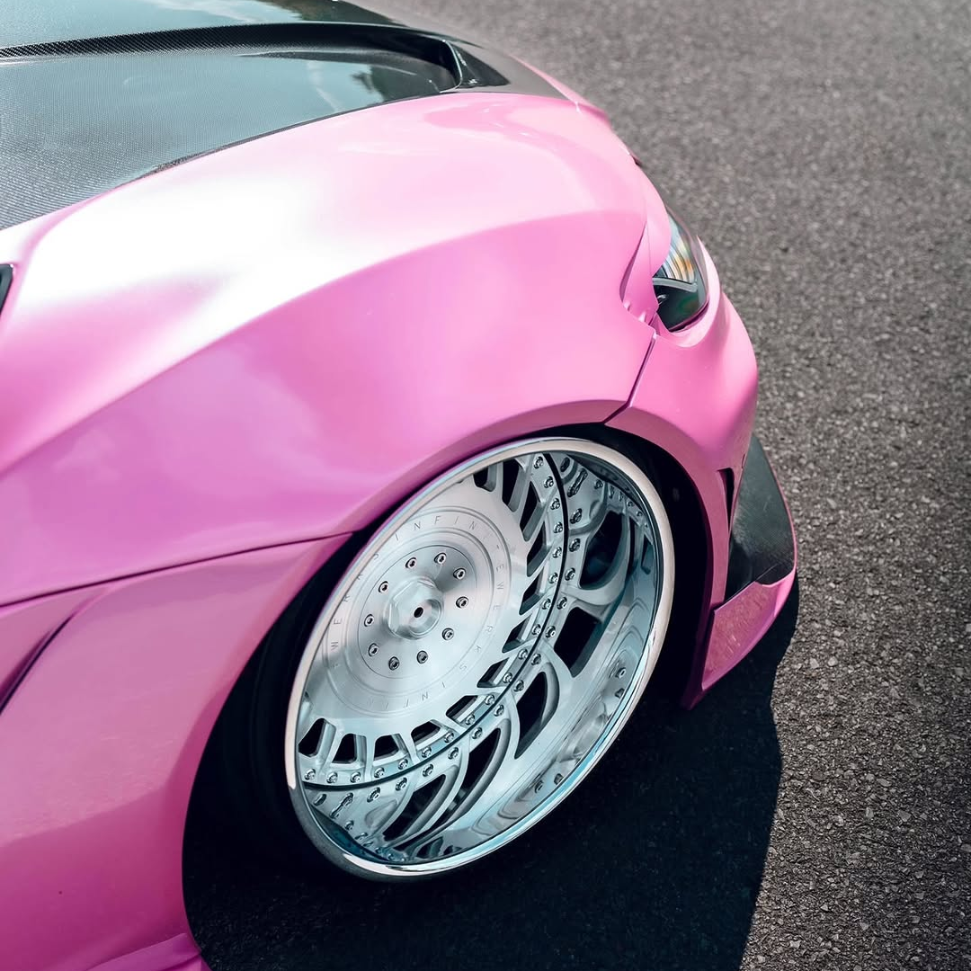 Glossy Metallic Shell Pink Car Vinyl Wrap PET