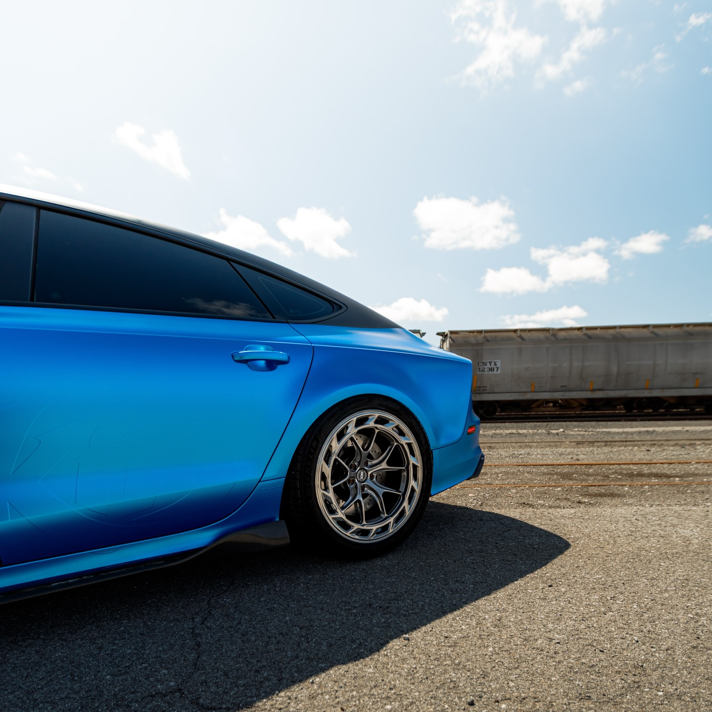 Matte Metallic Diamond Azure Blue Car Vinyl Wrap PET