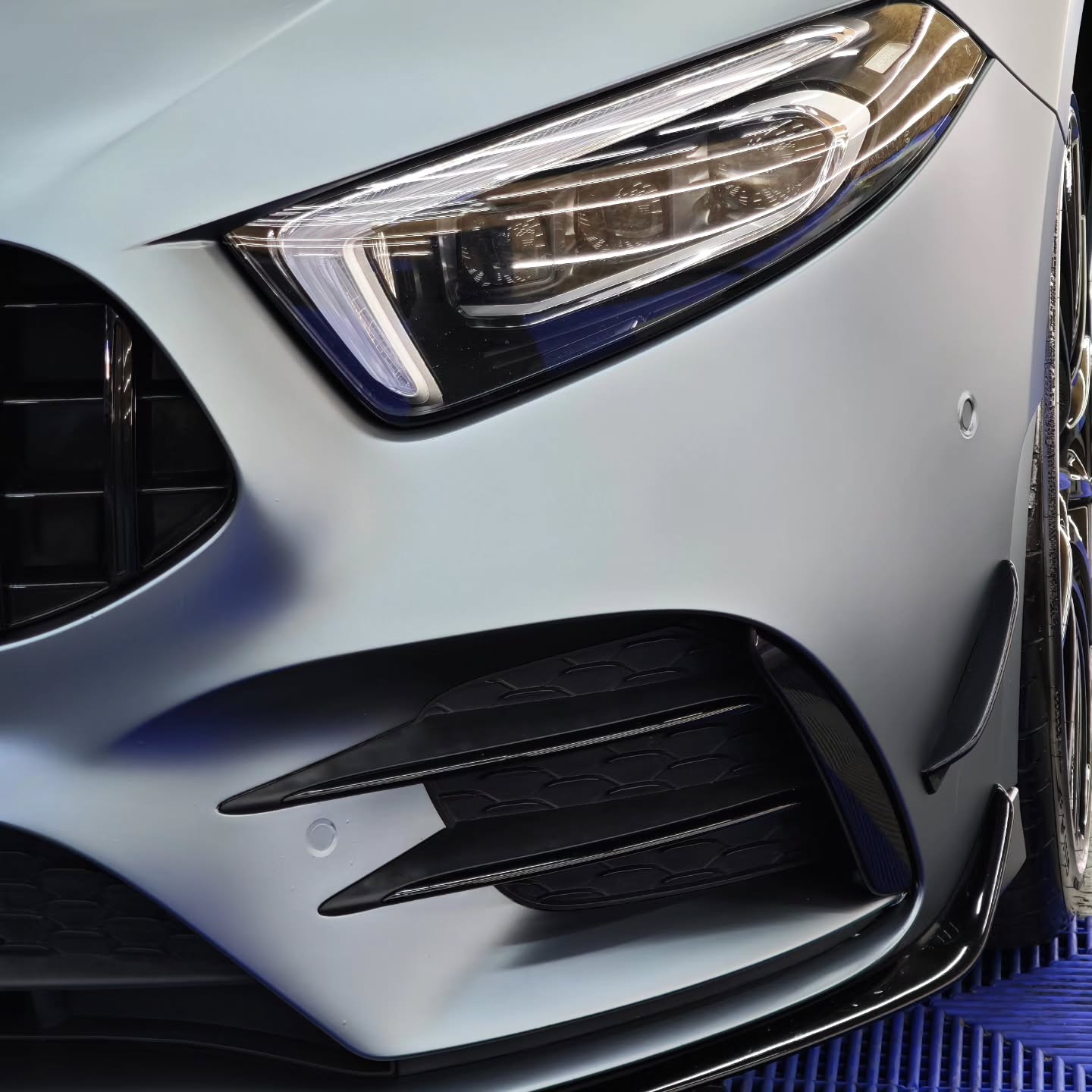 Ultra Matte Metallic Grey Blue Car Vinyl Wrap |Gray Blue Car Wrap PET