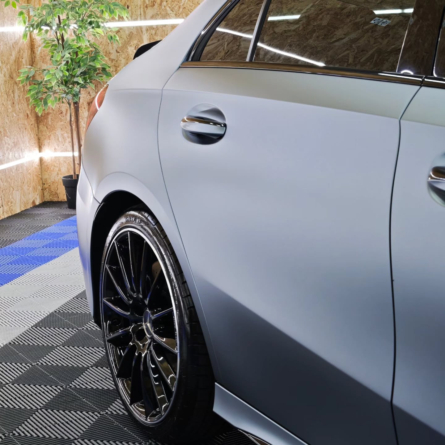 Ultra Matte Metallic Grey Blue Car Vinyl Wrap |Gray Blue Car Wrap PET