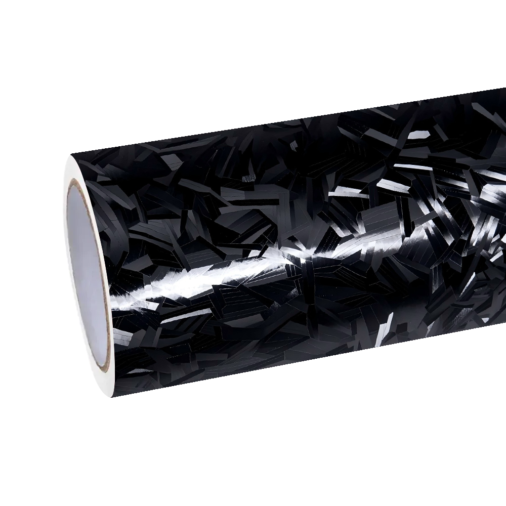 Matte Shadow Ice Cracks Black  Forged Carbon Fiber Vinyl Wrap  
