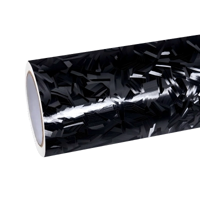 Matte Shadow Ice Cracks Black  Forged Carbon Fiber Vinyl Wrap   01
